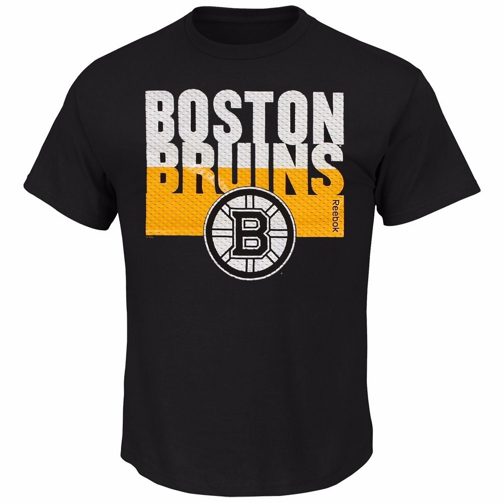 Boston Bruins Reebok Embossed Logo Black T Shirt Men S