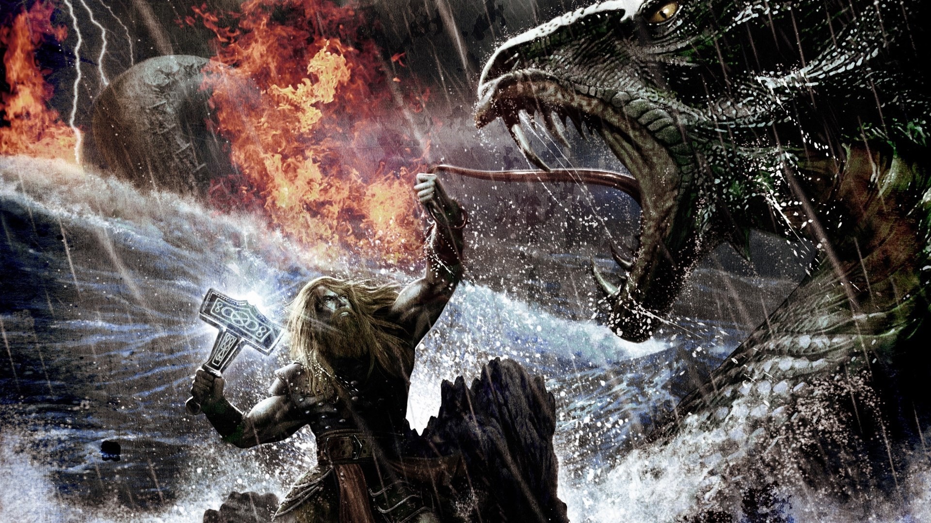 Viking Kills The Dragon Wallpaper And Image