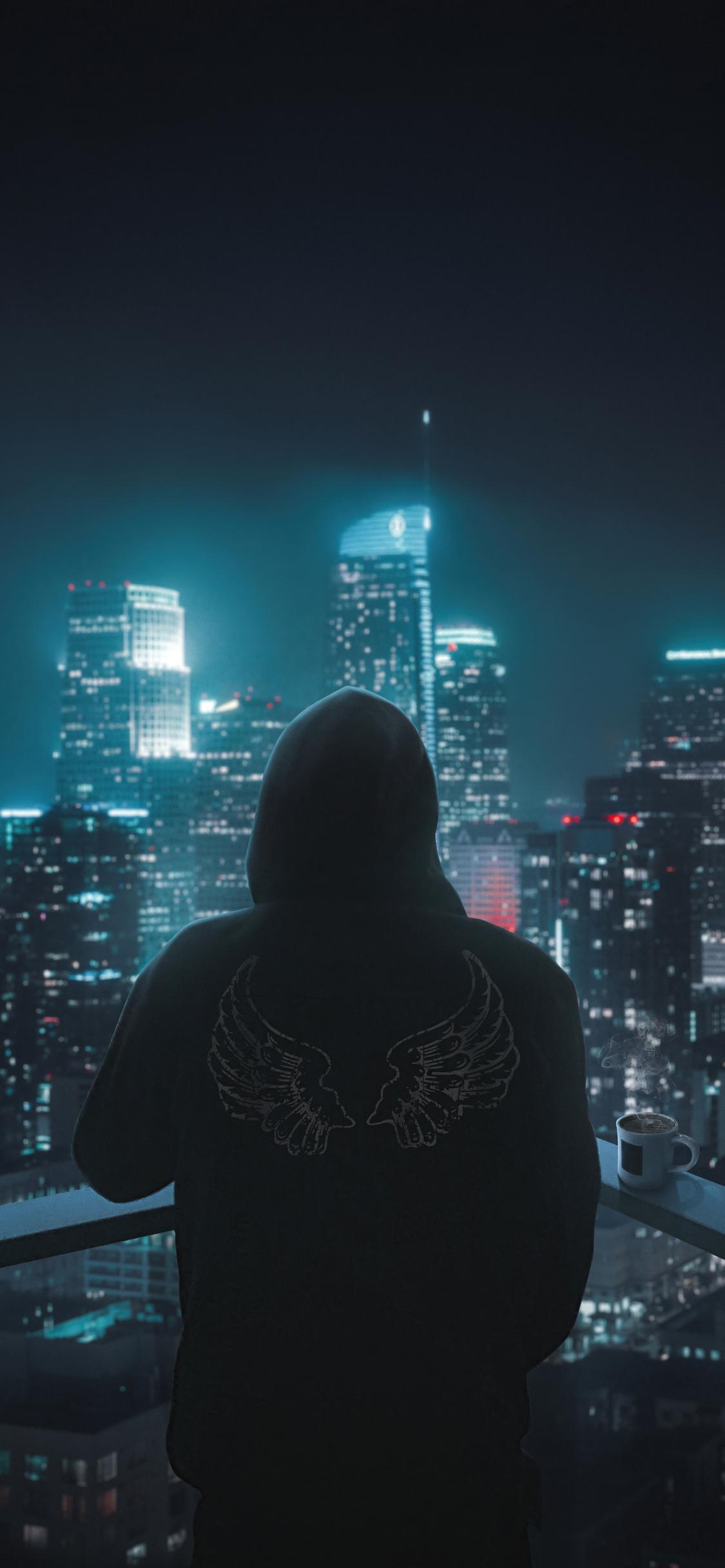 🔥 Free download 1125x2436 Hoodie Boy Back City Watching Iphone XSIphone ...