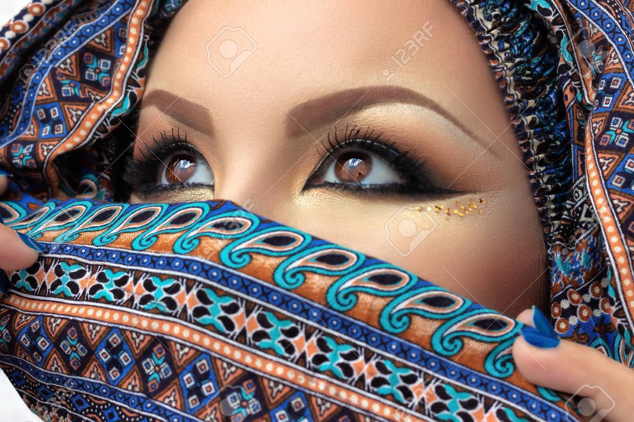 Beautiful Arabic Eye Veil Wallpaper Turquoise Makeup Arabian