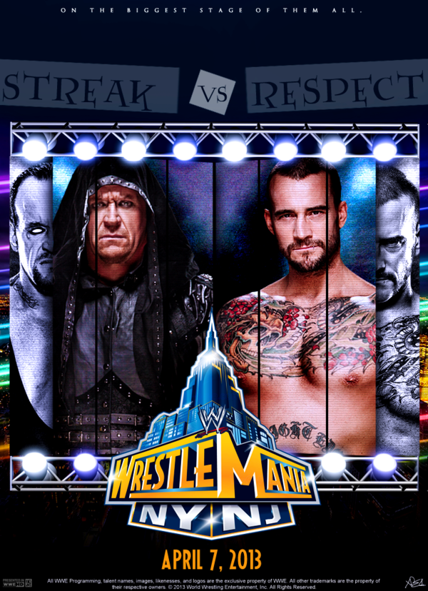 Cm Punk Vs The Undertaker Wrestlemania Poster By