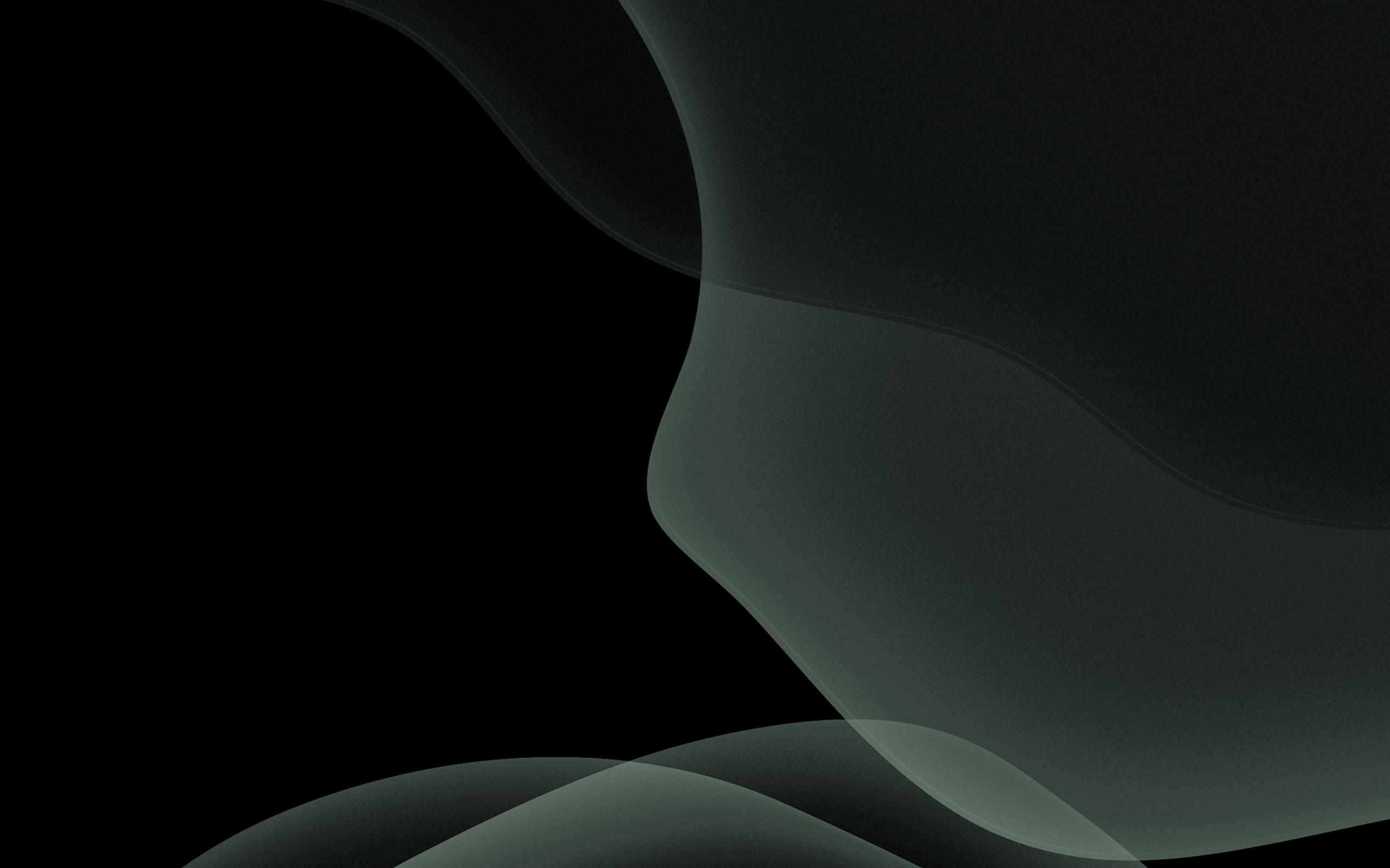 Abstract dark green waves on a black background, suitable for a MacBook 4k wallpaper
