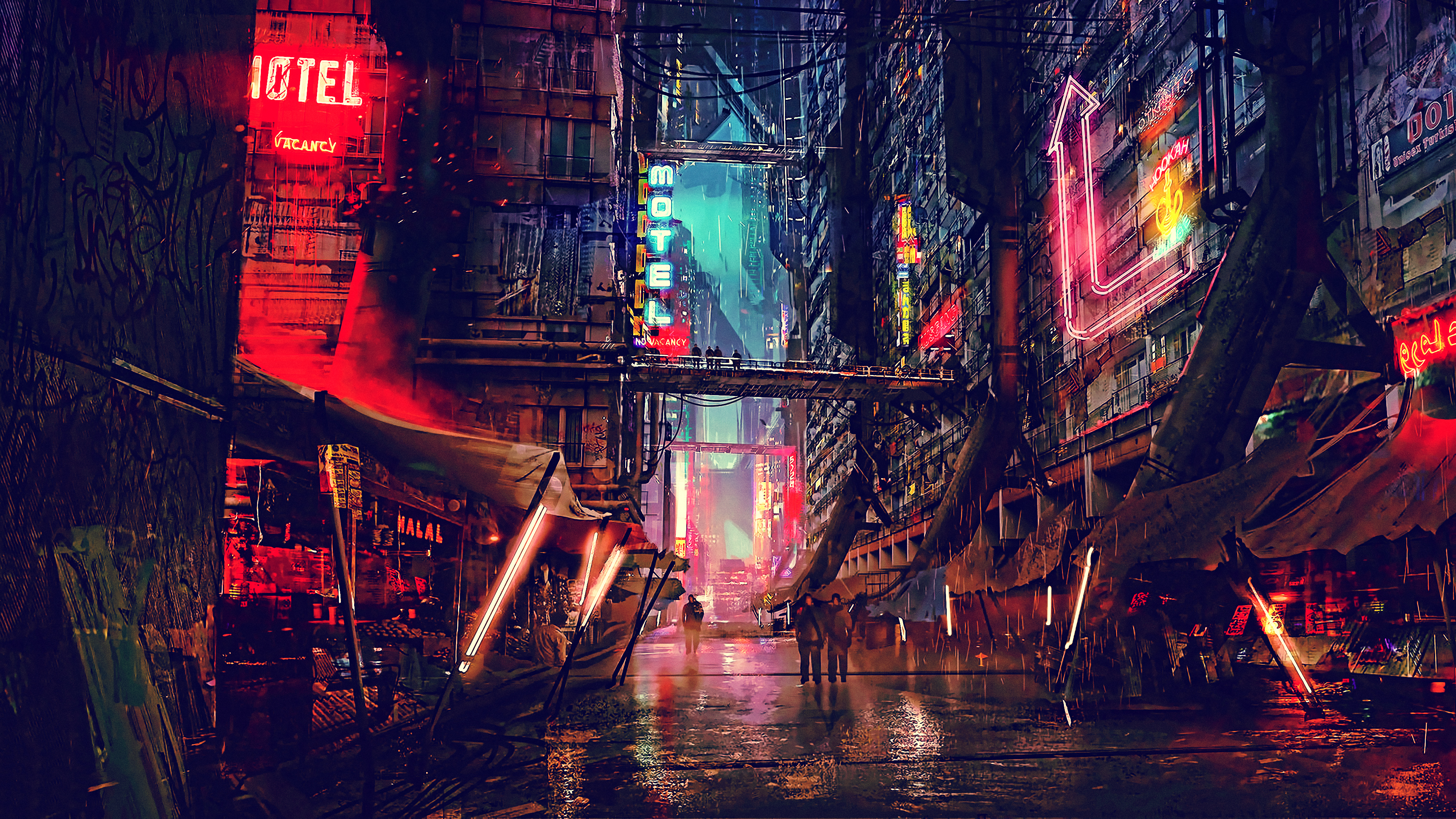 Wallpaper 4k Science Fiction Cyberpunk Futuristic City Digital Art