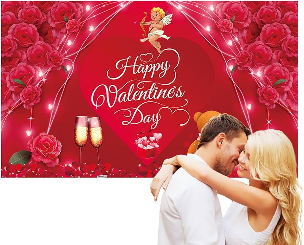 Red Heart Photo Backdrop Backdrops For Photoshoot Valentines