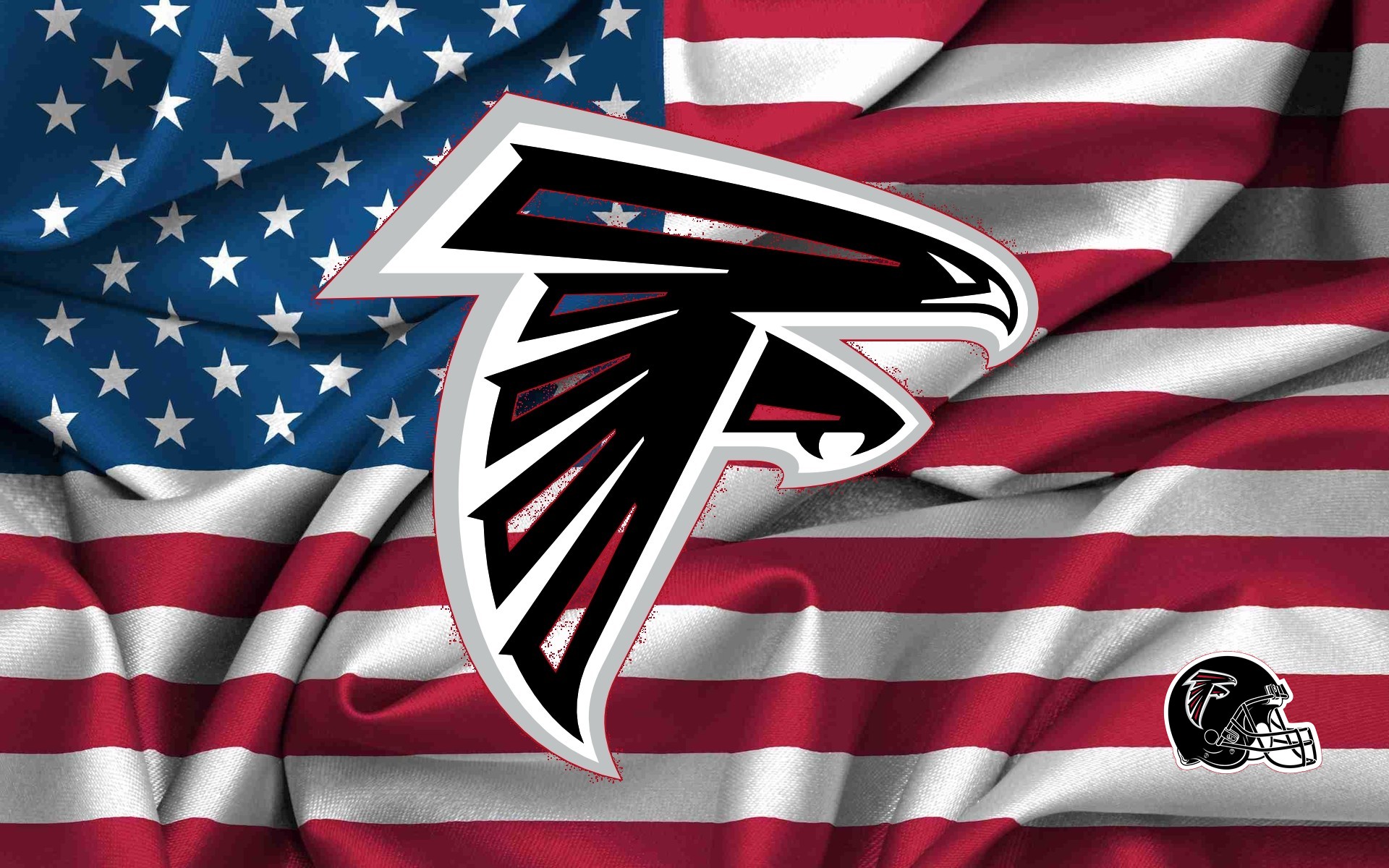 Atlanta Falcons Logo On Usa Flag Wavy S Wide Nfl