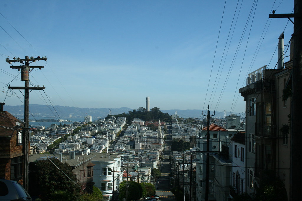 Streets Of Sf With Coit Tower In Background San Francisco