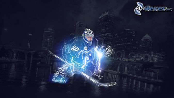 Hockey Player Lightning Tampa Bay Night City