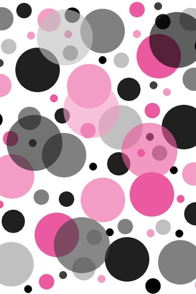 Black white and pink polka dots Wallpaper Pinterest