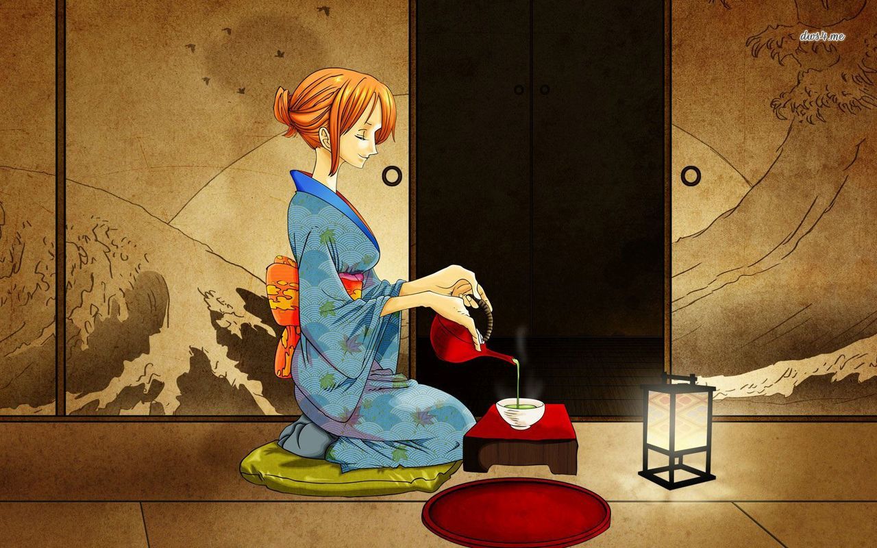 One Piece Nami pouring tea wallpaper Anime wallpapers
