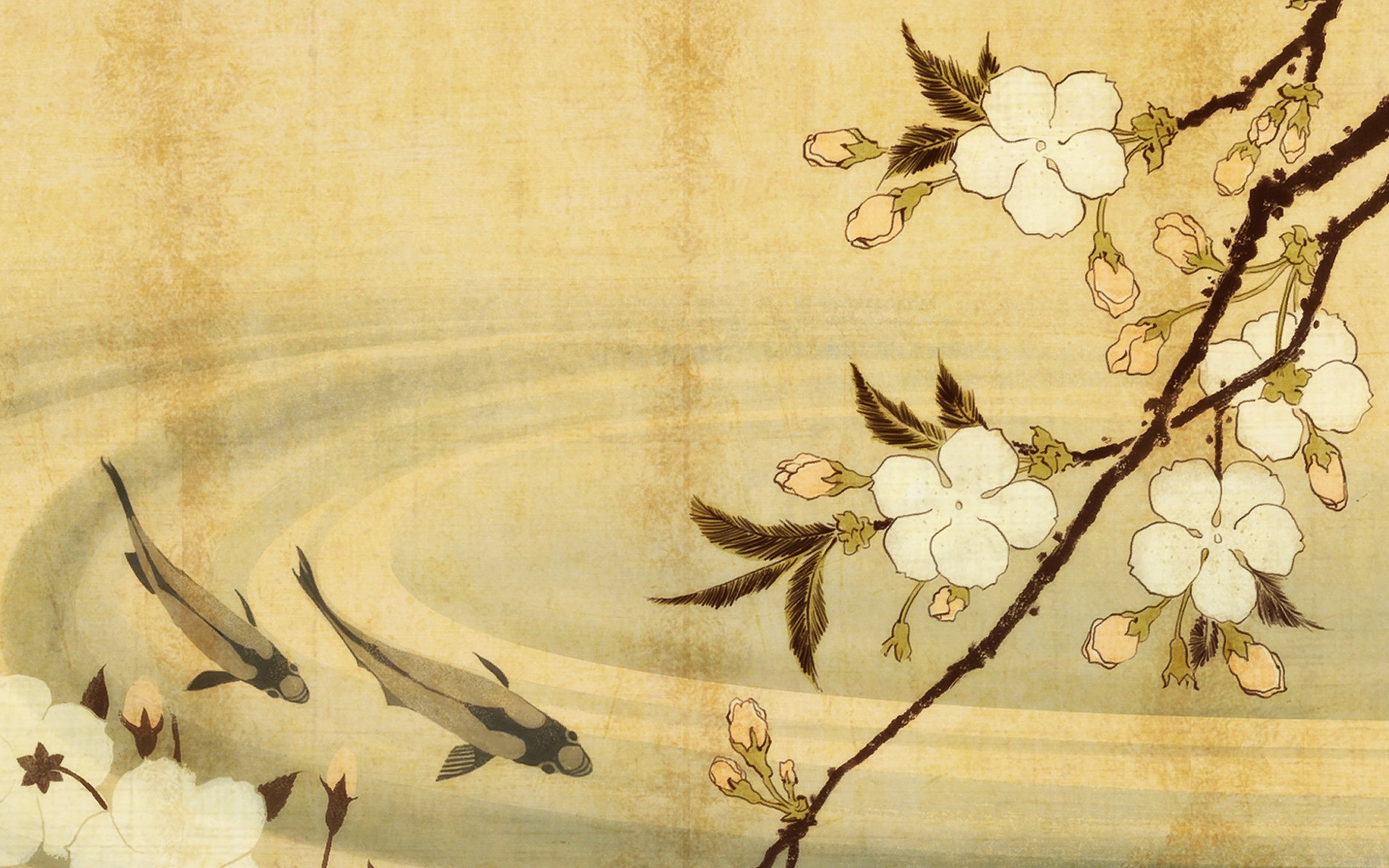 Japanese Carp Art Wallpaper World Collection