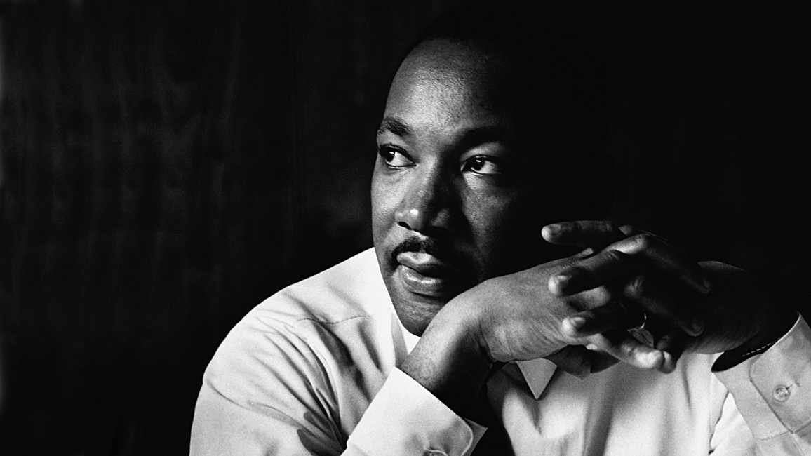 Martin Luther King Shirt Face Look Hands Stock Photos