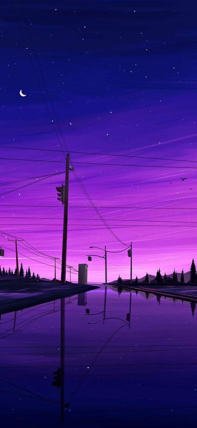 Purple City R Mobilewallpaper Aesthetic Background