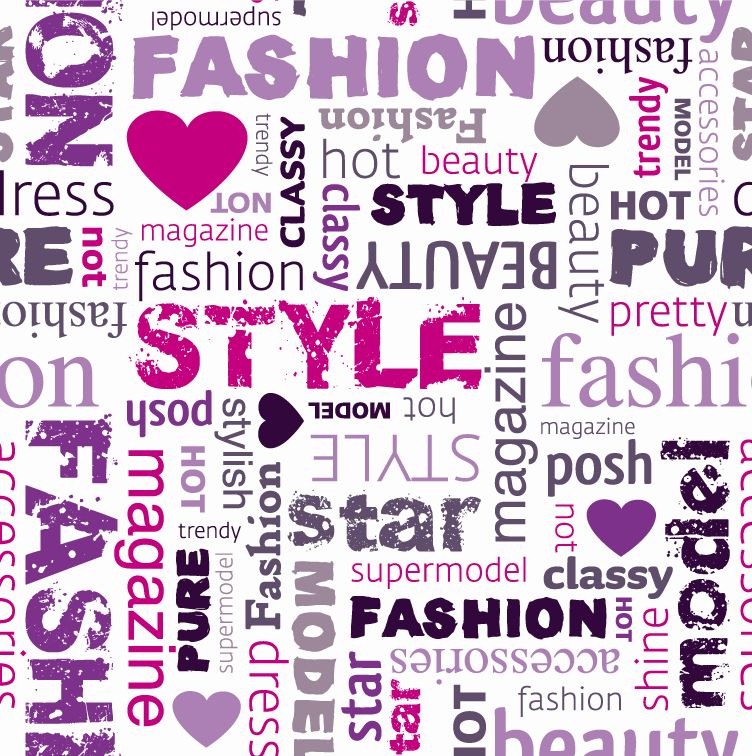 Fashion Word Collage Vector Illustration Graphics All