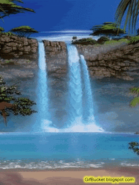 waterfall background animated