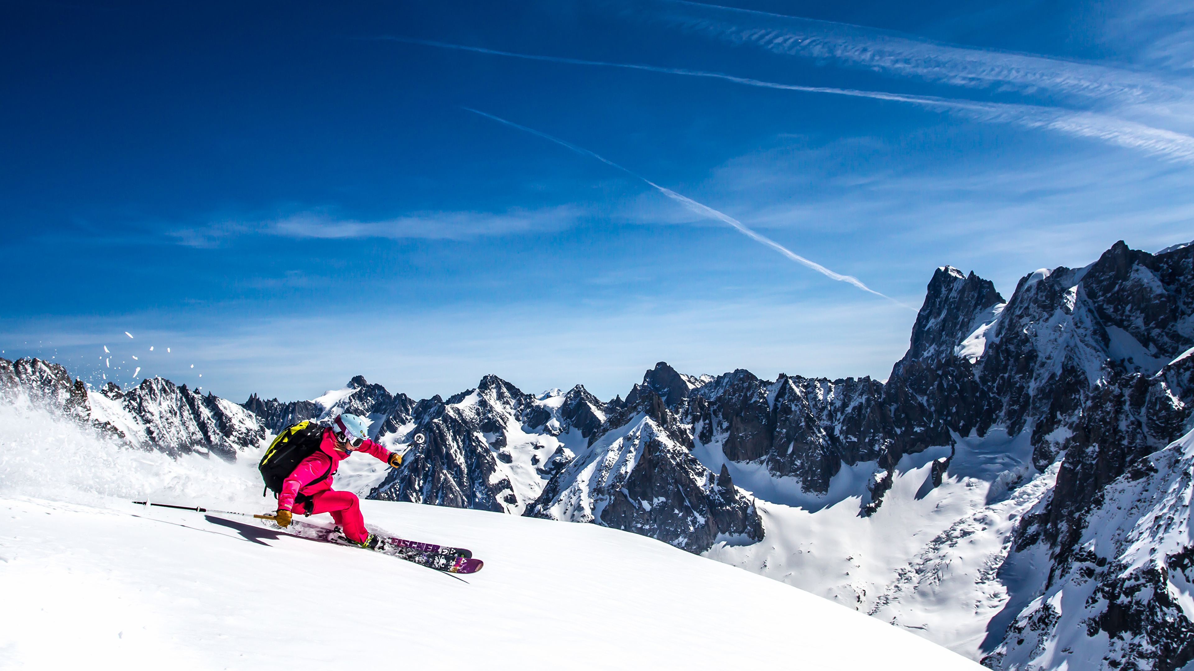 Desktop Wallpaper Nature Sports Mountain Sky Snow Skiing