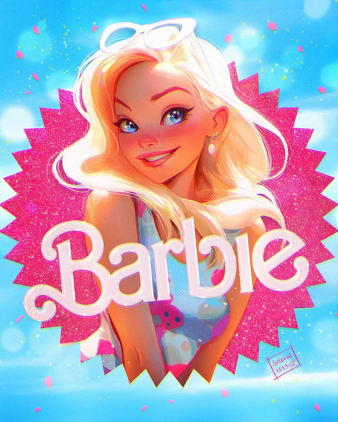 FANART] I drew a cartoon version of the Barbie selfie while