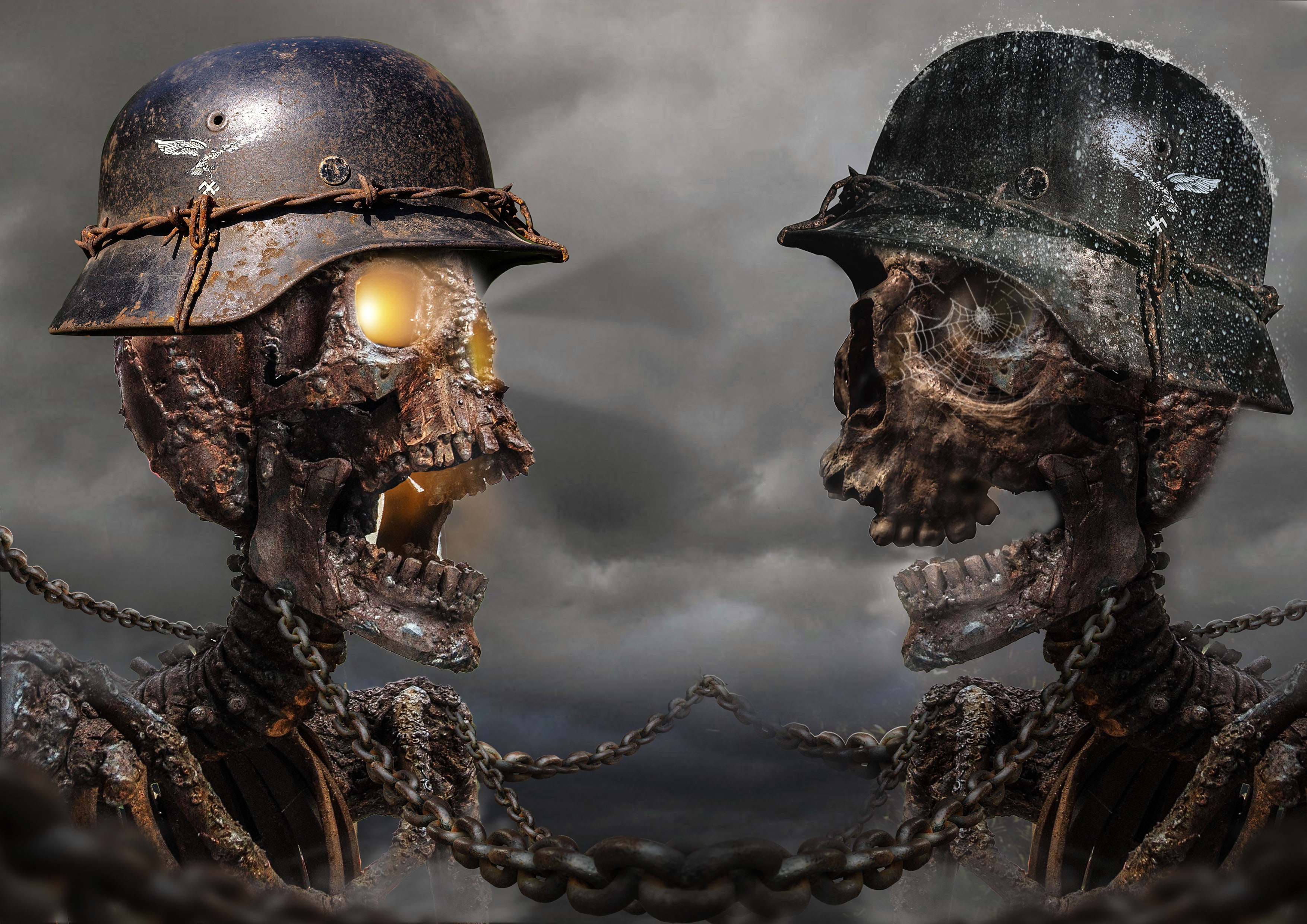 German Soldier Skeletons HD Wallpaper Background Image