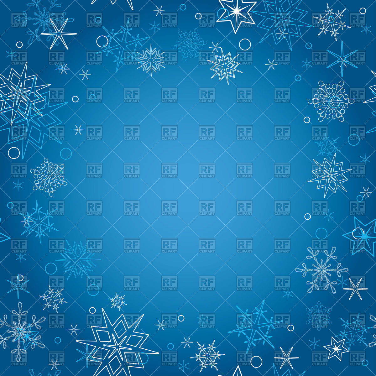 Blue christmas background with snowflakes Vector Image of