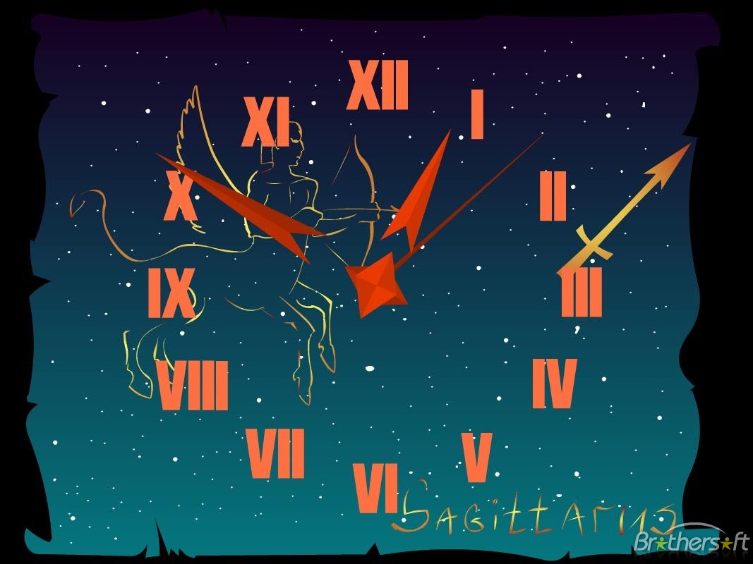 Sagittarius Zodiac Clock Screensaver