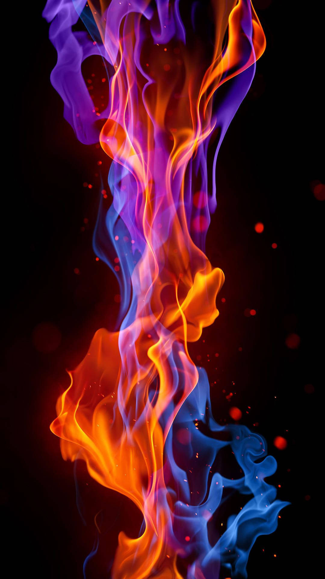 Red And Blue Fire Wallpaper
