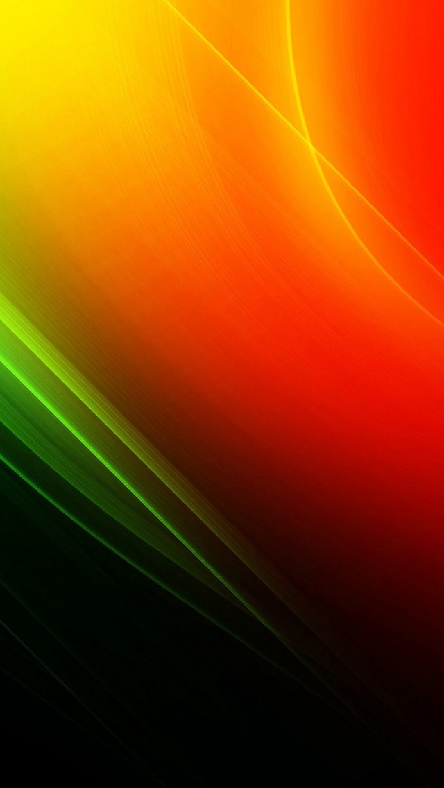 Orange And Green Glowing Lines Mobile Wallpaper