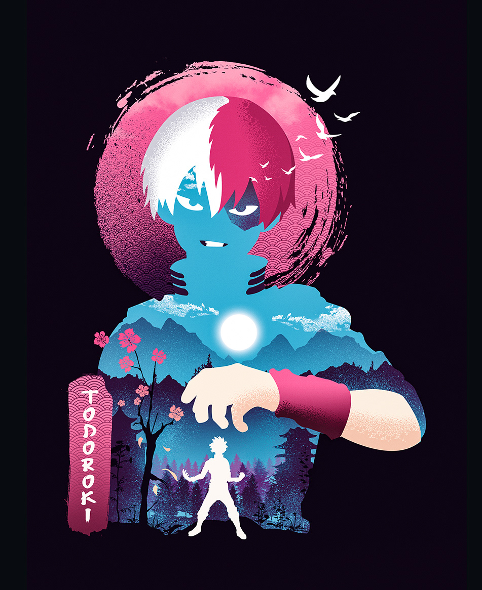 Negative Space Illustration On Anime Hero Wallpaper