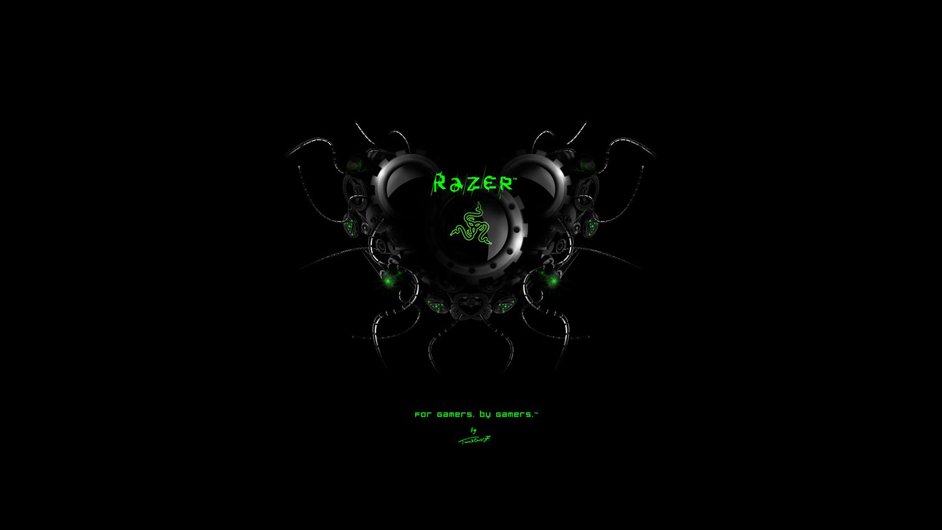 Razer Logo Black Background HD 1080p Wallpaper Patible