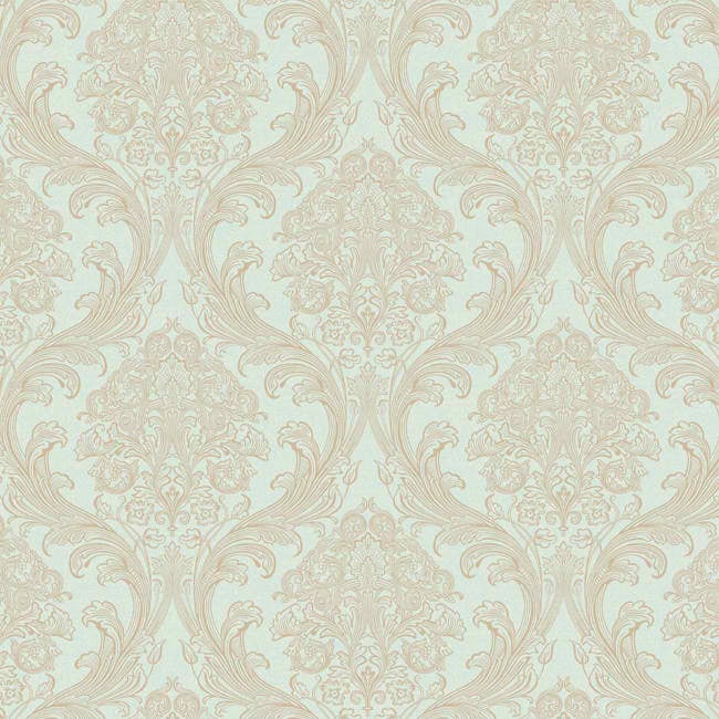 Teal Gold GG4752 Architectural Damask Wallpaper   Traditional