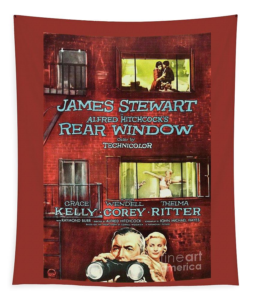 Classic Movie Poster Rear Window Tapestry By Esoterica Art
