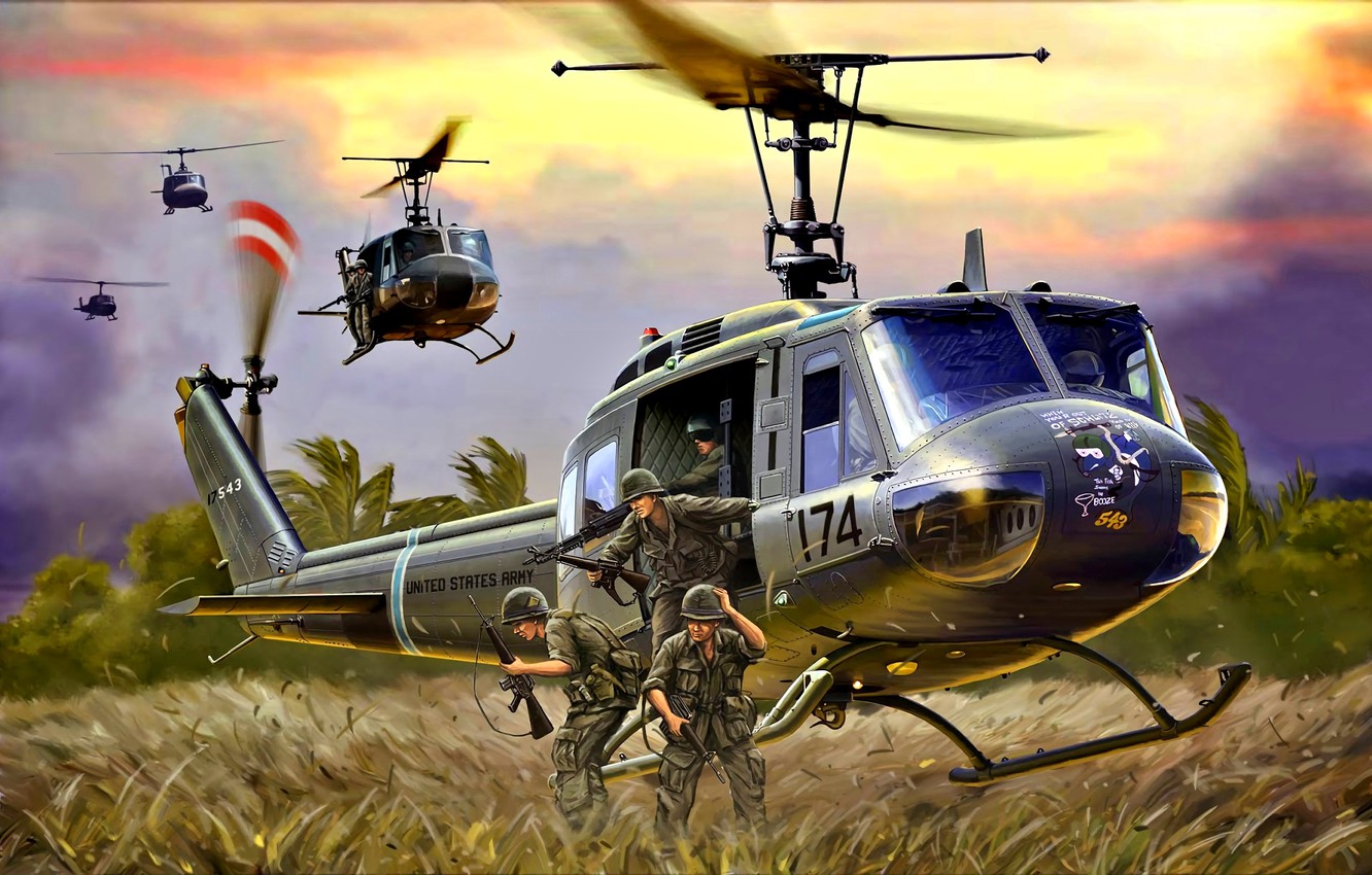 Wallpaper M16 Helicopter Us Army Landing M60 Uh 1d Soldiers