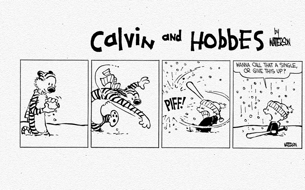 Calvin And Hobbes Snowball Baseball Wallpaper