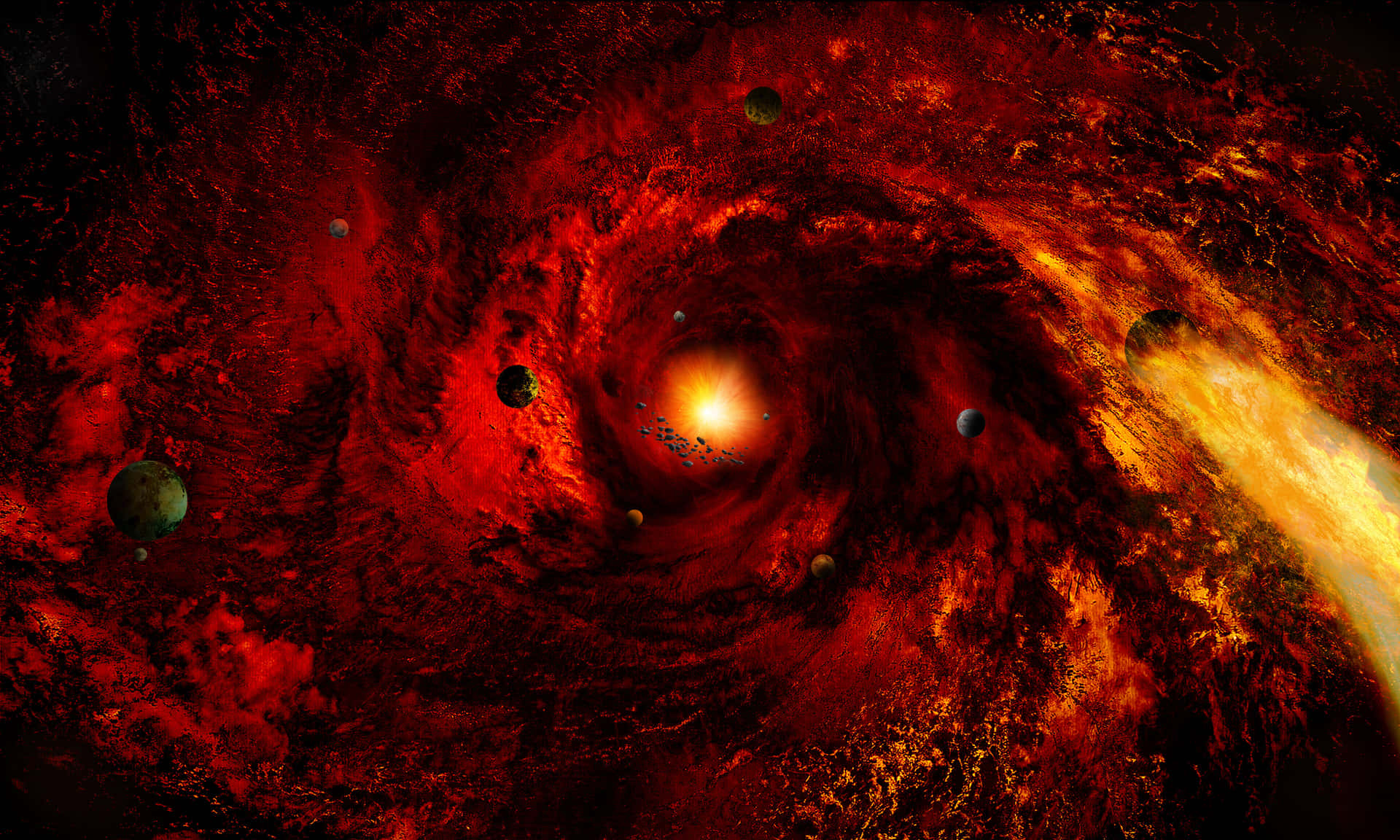 Outer Space Red 4k Wallpaper