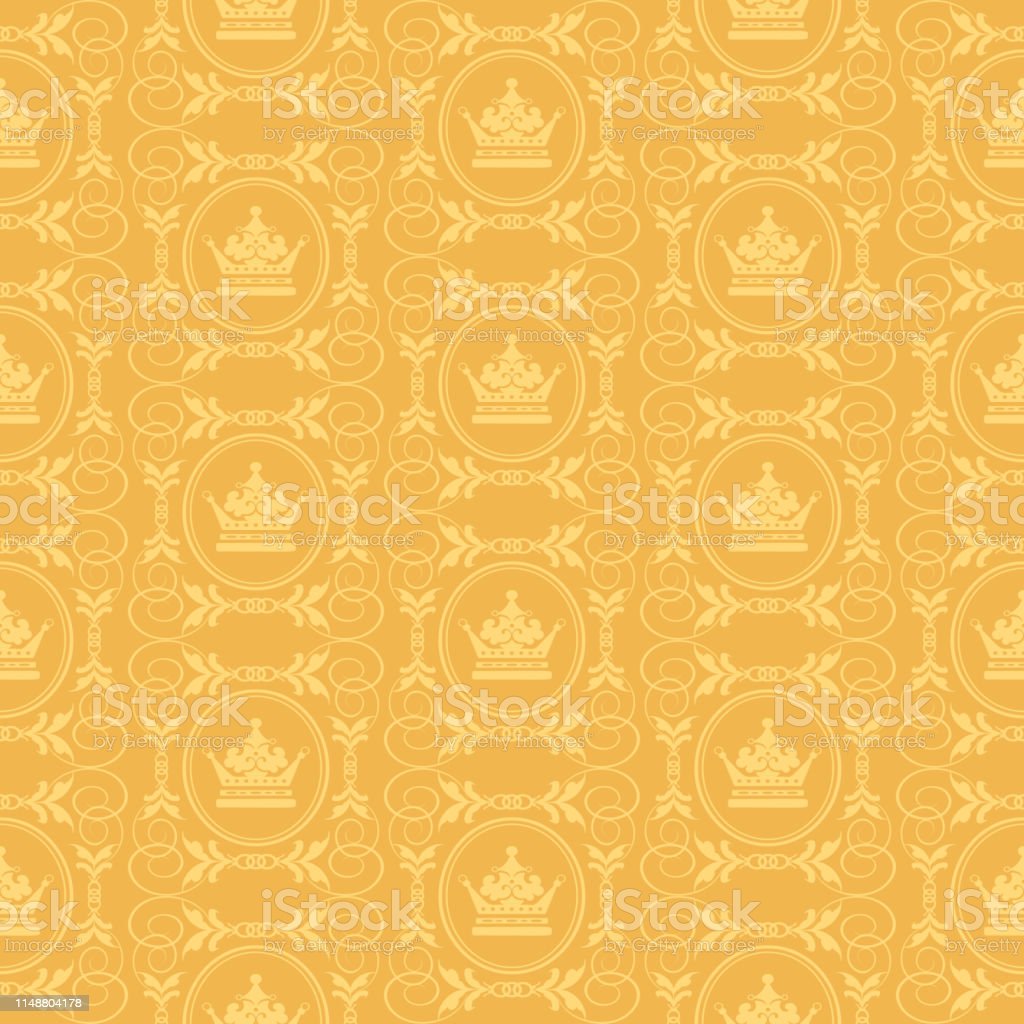 Yellow Background Texture In Royal Style For Your Design Stock