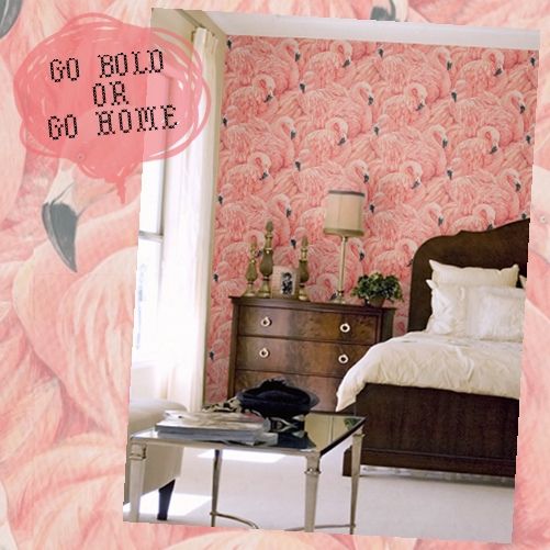 Albany Wallpaper Dahlia Flamingo Themed Bedroom