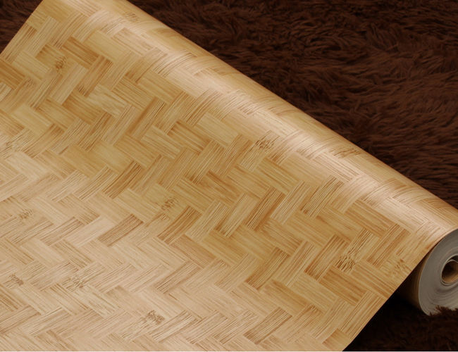 Look Yellow Bamboo Weaving Texture Vinyl Roll Wallpaper