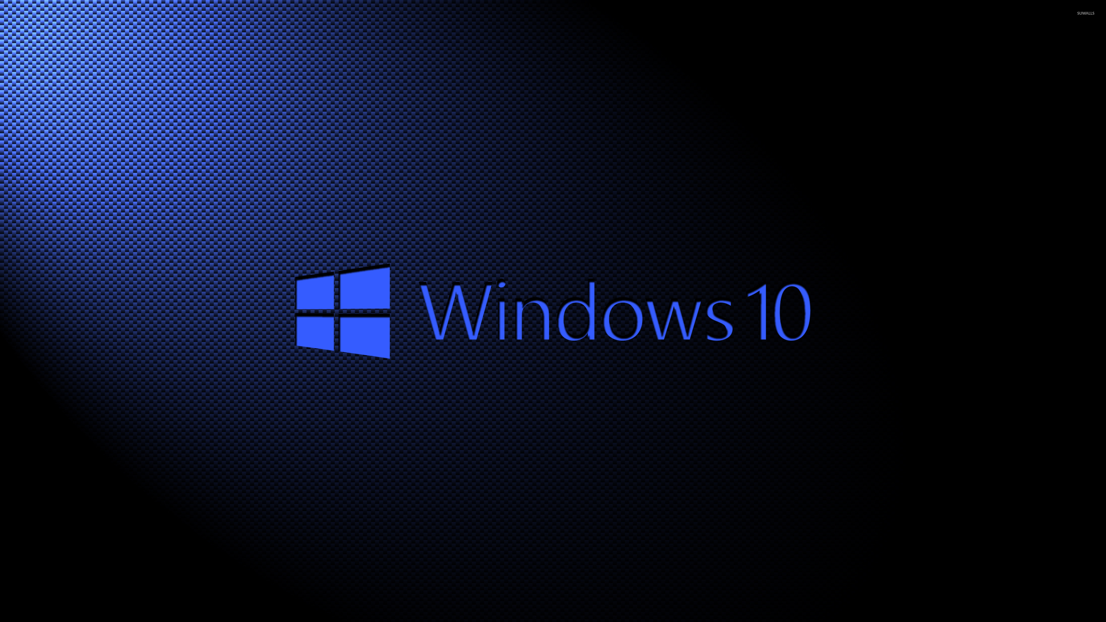 Windows Blue Text Logo On Carbon Fiber Wallpaper Puter