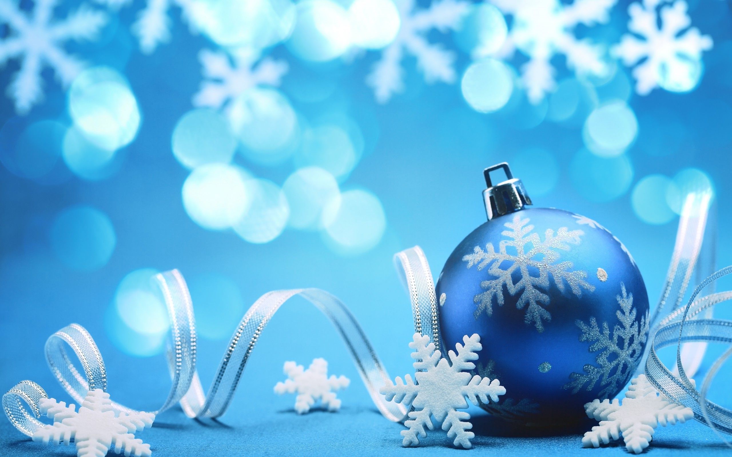 Blue Christmas Decorations Widescreen Wallpaper