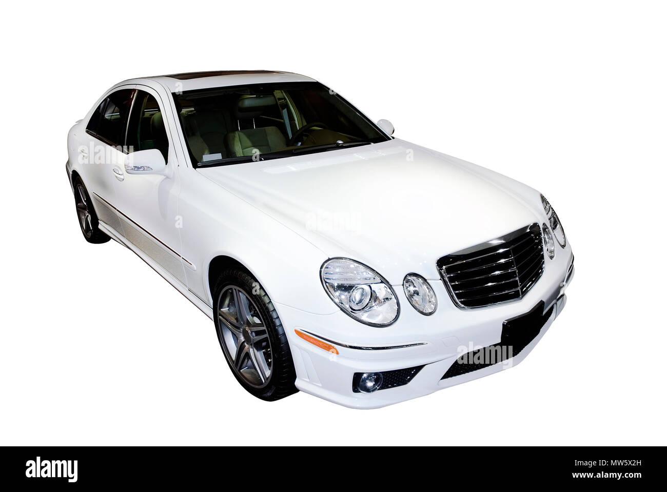 Beautiful Mercedes E Class Luxury Car Isolated On A White