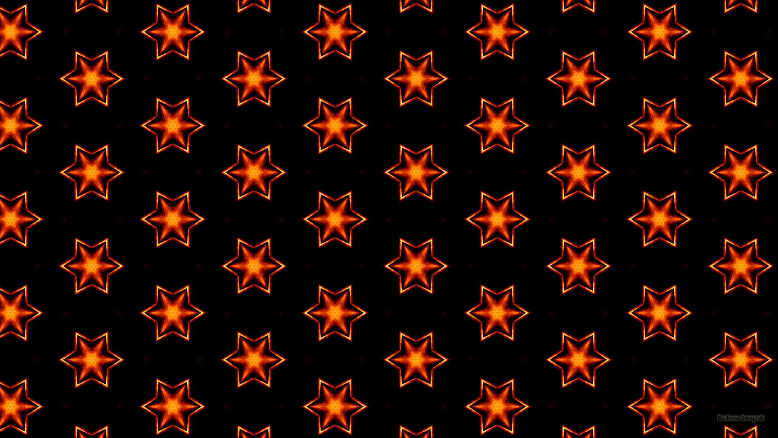 Dark pattern wallpaper with stars made of fire Each star has a