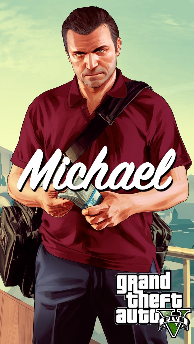 Gta Michael Mit Einem Geldsack iPhone Wallpaper Und 5s 5c