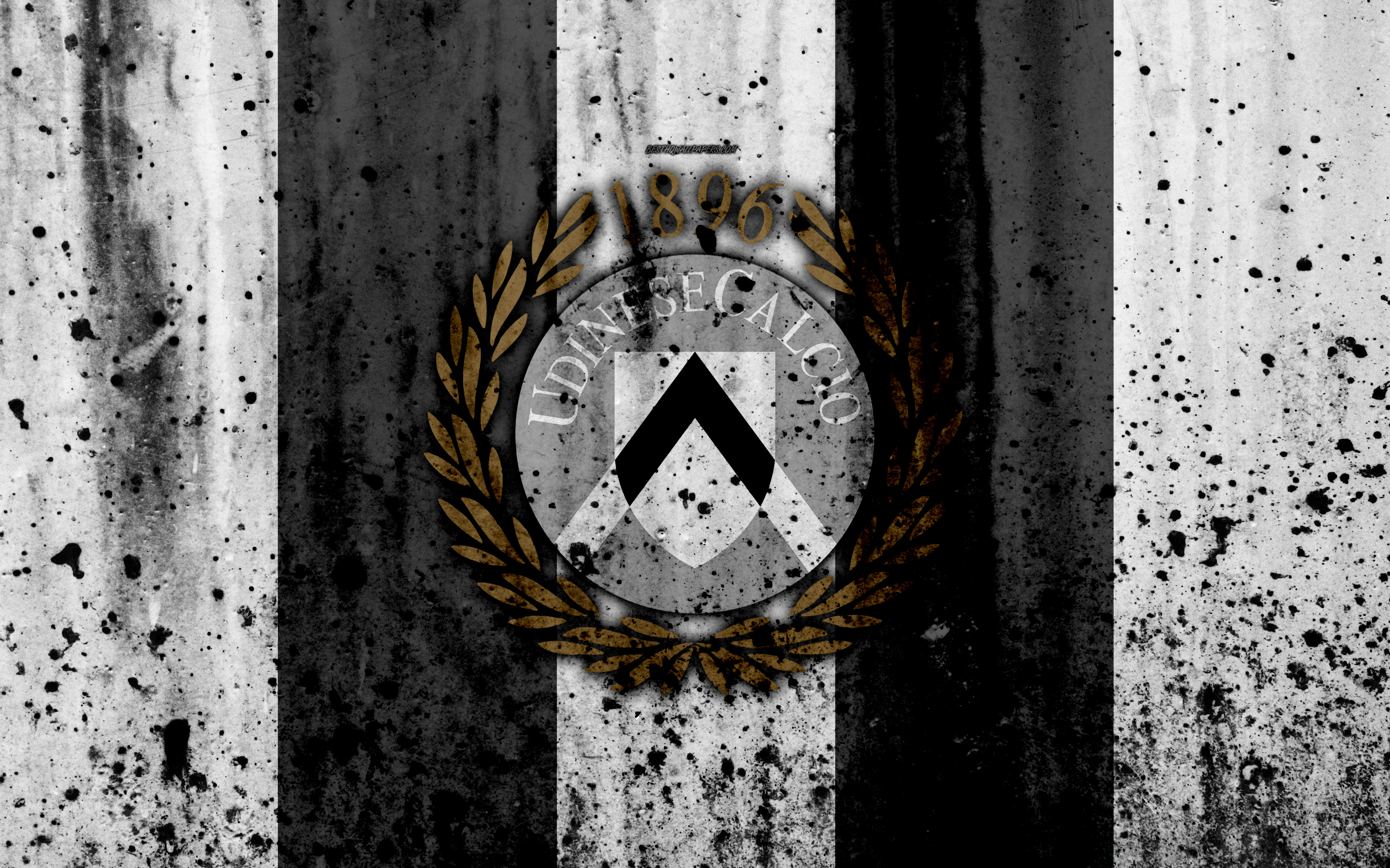 Wallpaper Fc Udinese 4k Logo Serie A Stone Texture