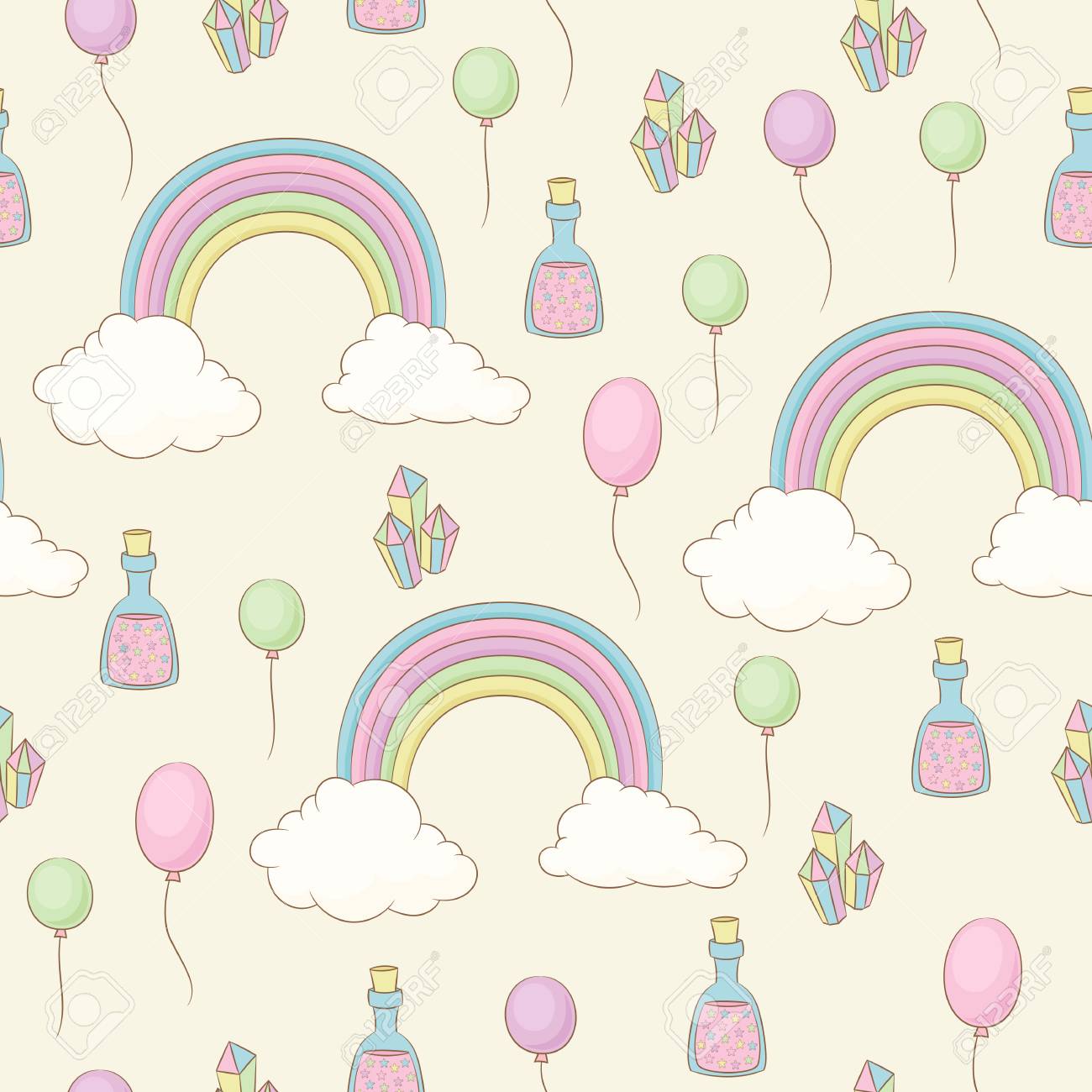 Rainbow Balloons Fairy Dust And Crystals Unicorn Themed