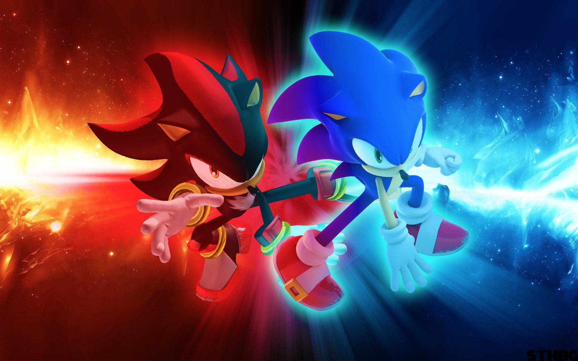 Sonic and Shadow Wallpaper by SonicTheHedgehogBG