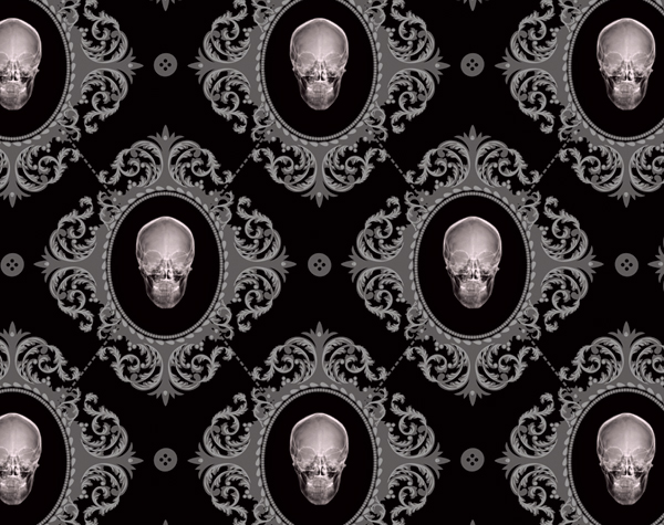 Wallpaper Damask Skulls Argyle Buttons I Could Cover