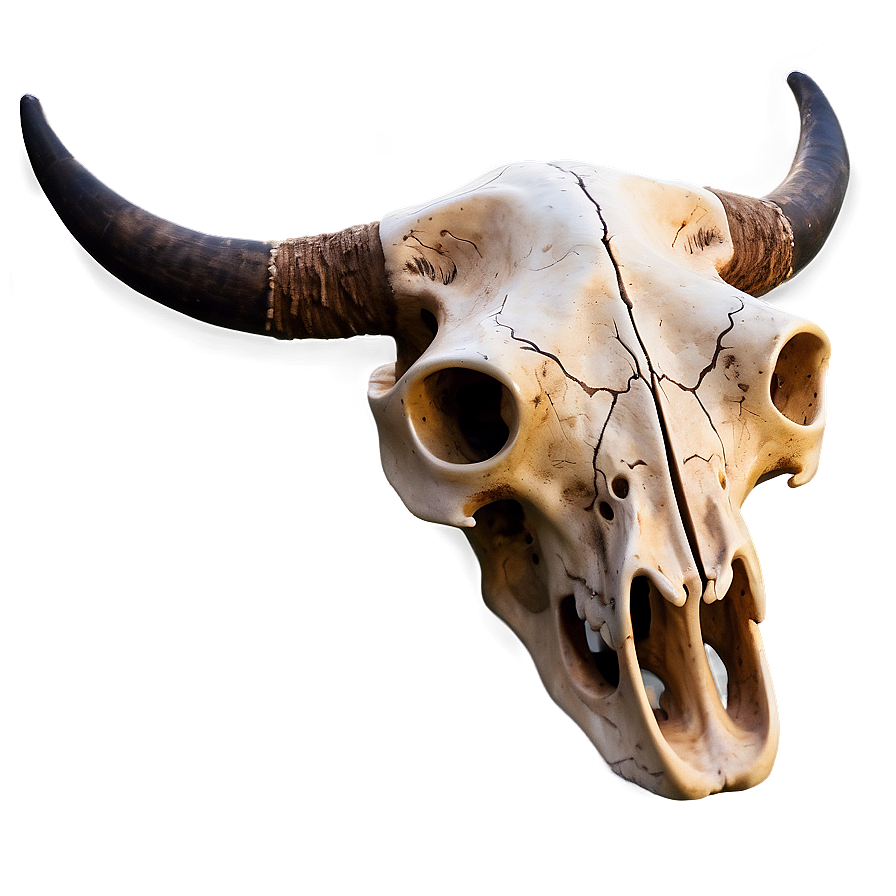 Bull Skull With Sunset Background Png Wallpaper