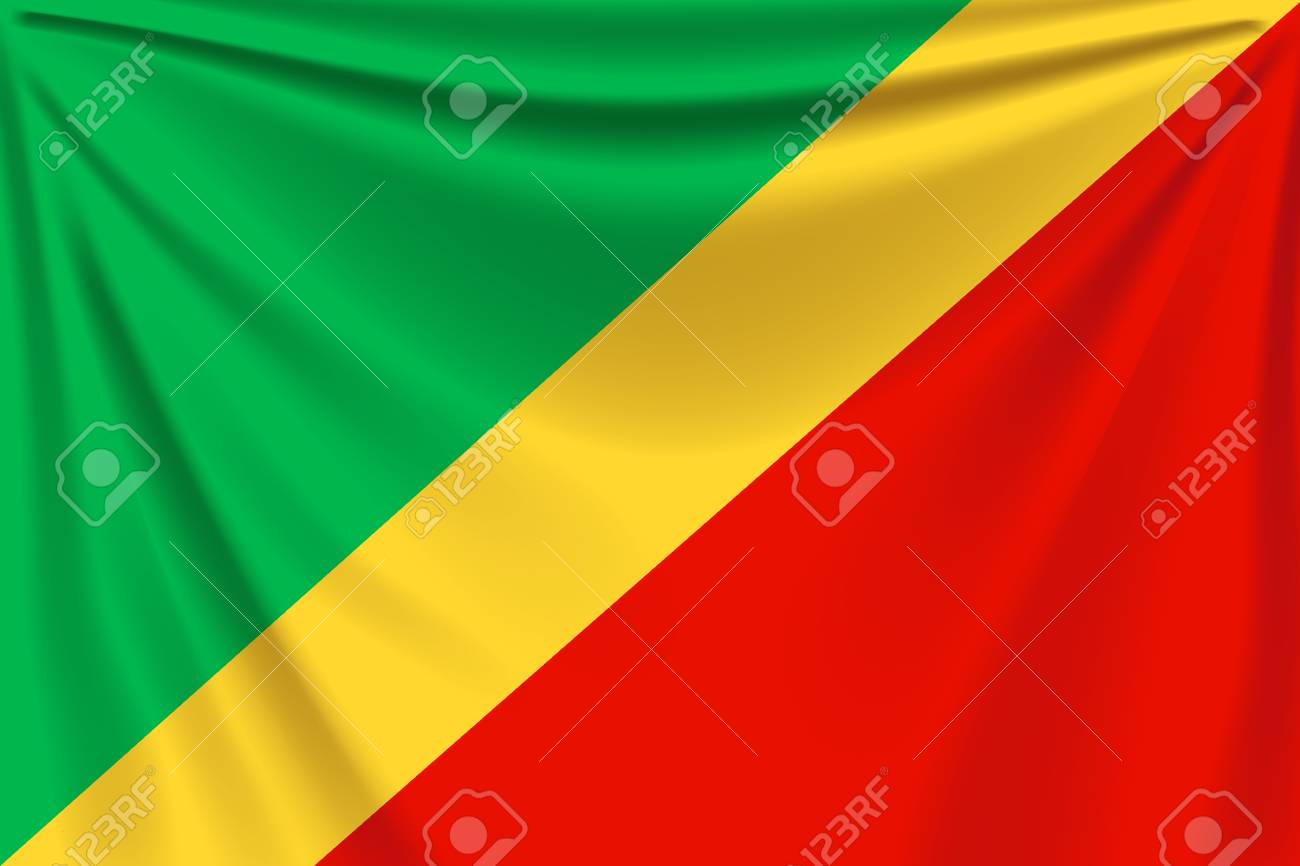 Illustration Of Realistic Flag The Republic Congo