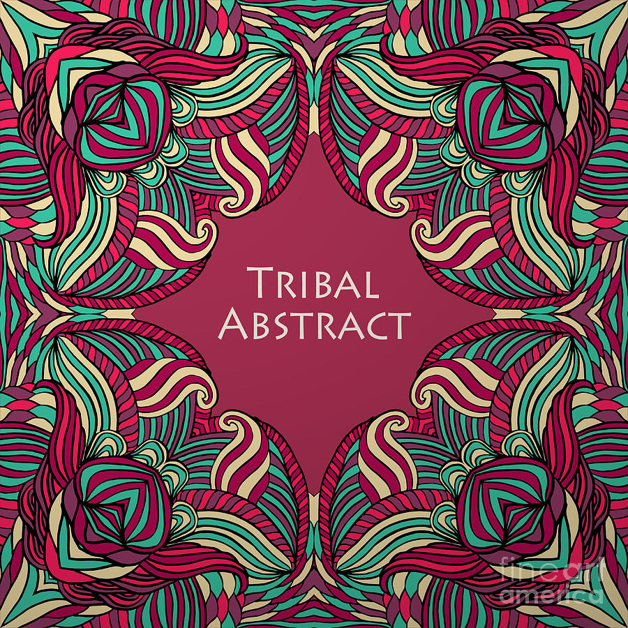 Vector Tribal Abstract Background Digital Art By Kakapo Studio