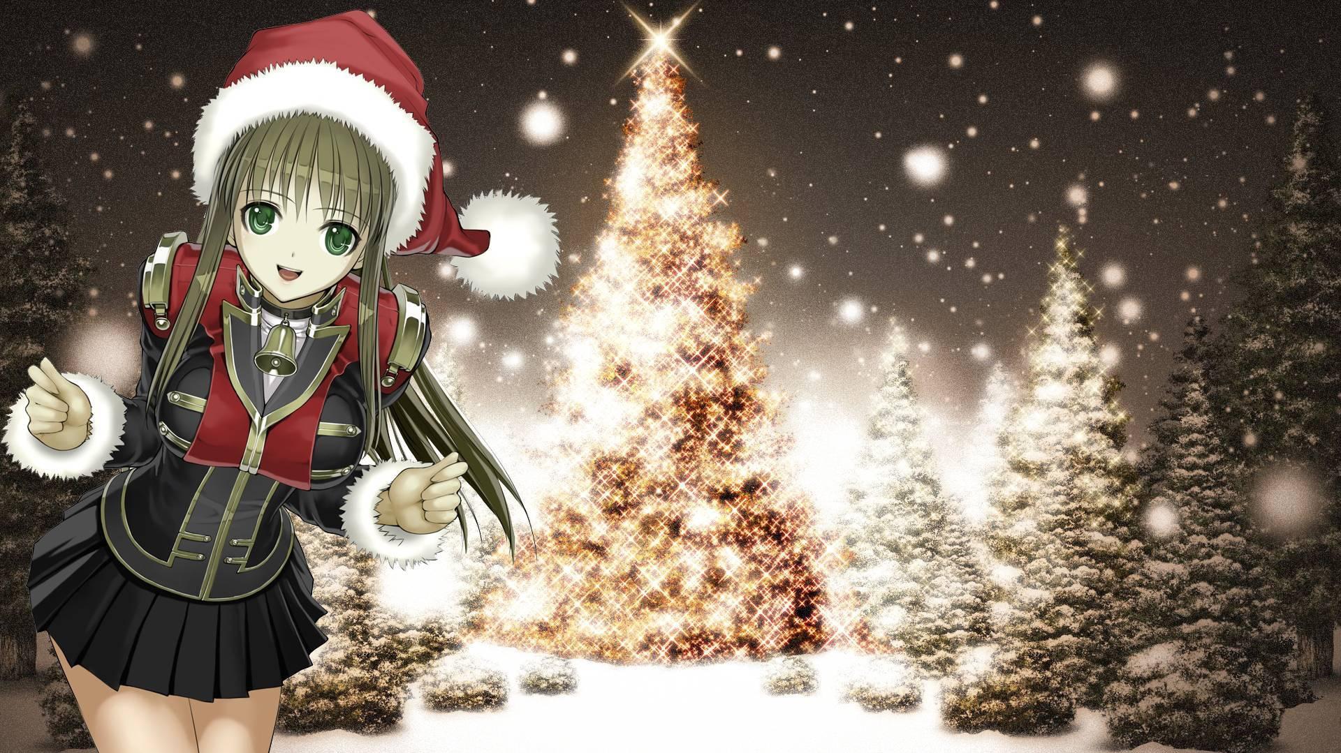 Mobile Wallpaper New Year Holidays Christmas Xmas Anime