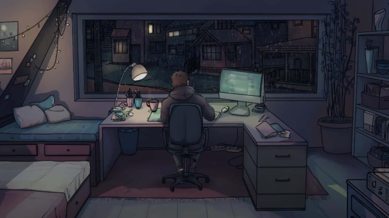 Create A Relaxing Environment With Lo Fi Room Wallpaper