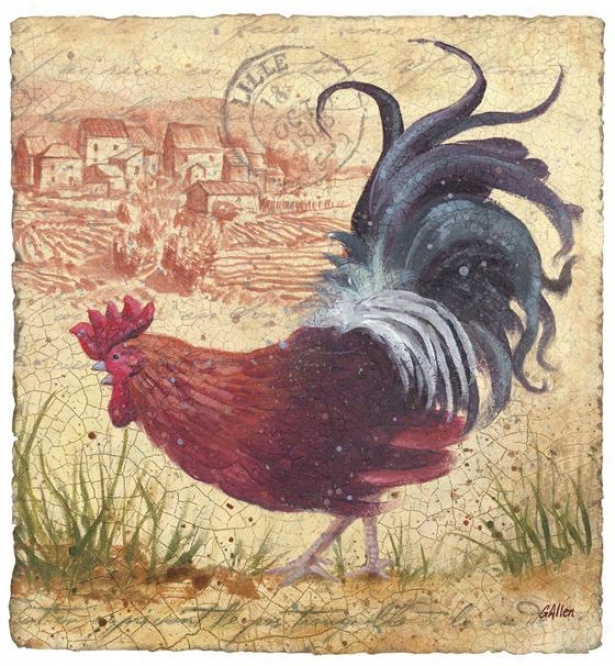 French Rooster Wall Tile